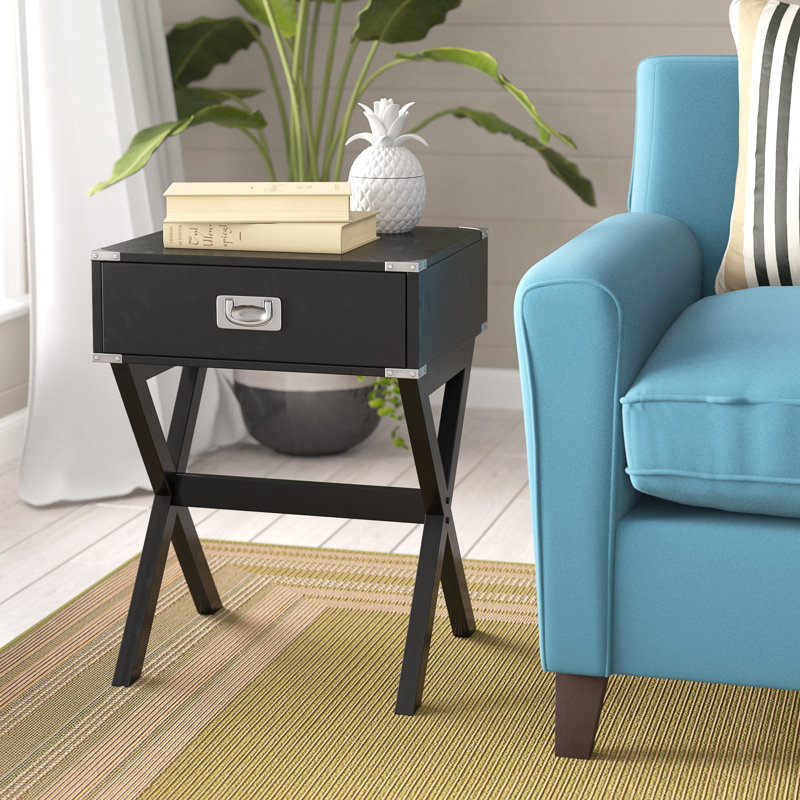 Breakwater Bay Grable 24'' Tall Cross Legs End Table with Storage & Reviews Wayfair